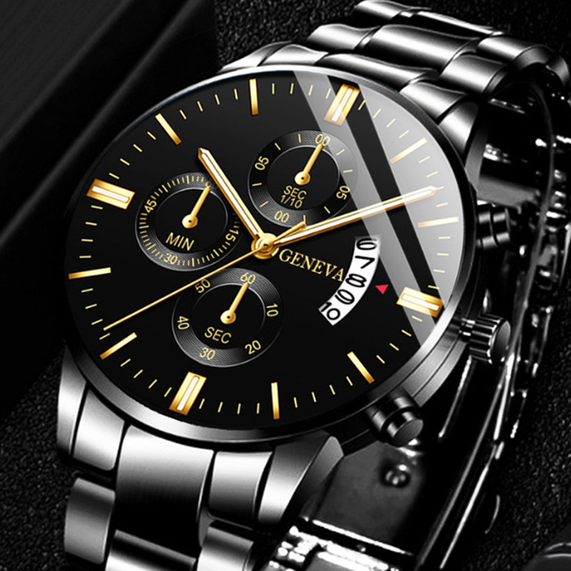 Mens Fashion Blog - Luxe roestvrijstalen heren kalender quartz horloge