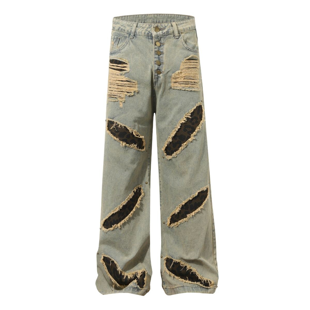 Men'S Fashion Khaki Pants - Amerikaanse mode 18ss watergewassen wijde pijpen