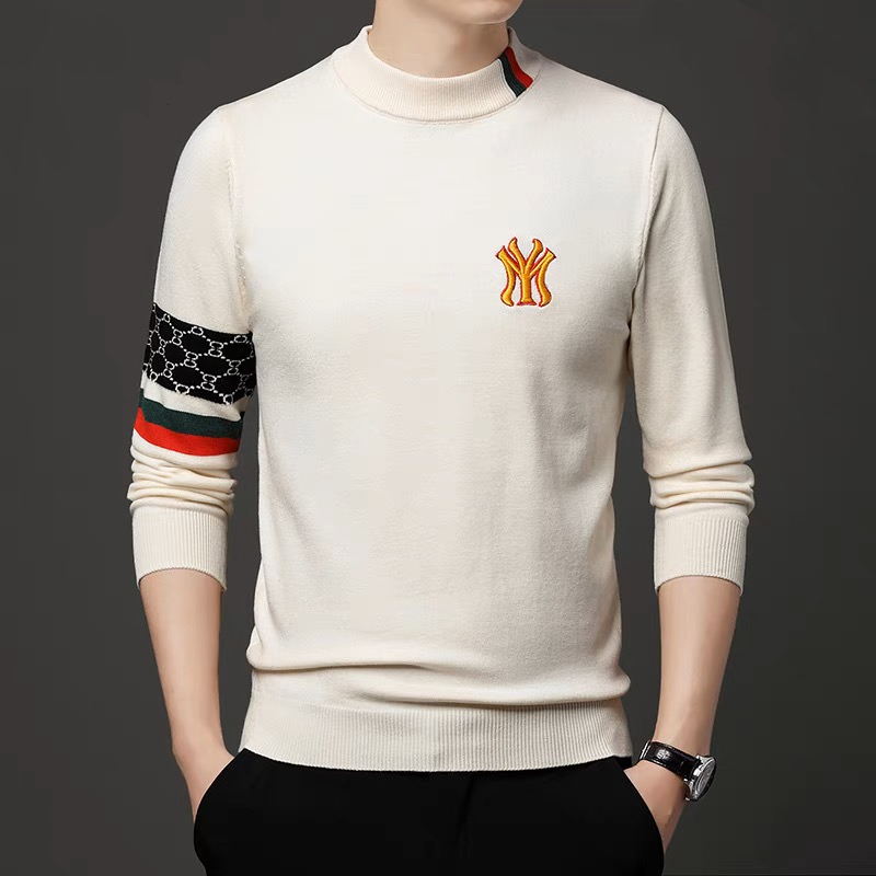 Mens Fashion Mullet - High-End Luxe Designer Merk Borduurtrui Heren