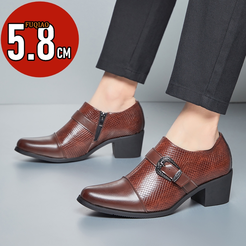 Men'S Fashion For Wedding - Vintage stijl leren herenschoenen met hoge