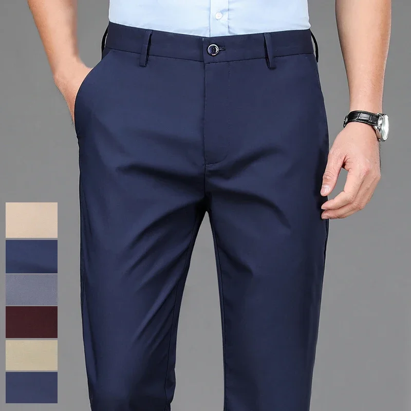 Men'S Dress Pants Fashion - Heren Stretchy Casual Broek Business Pak