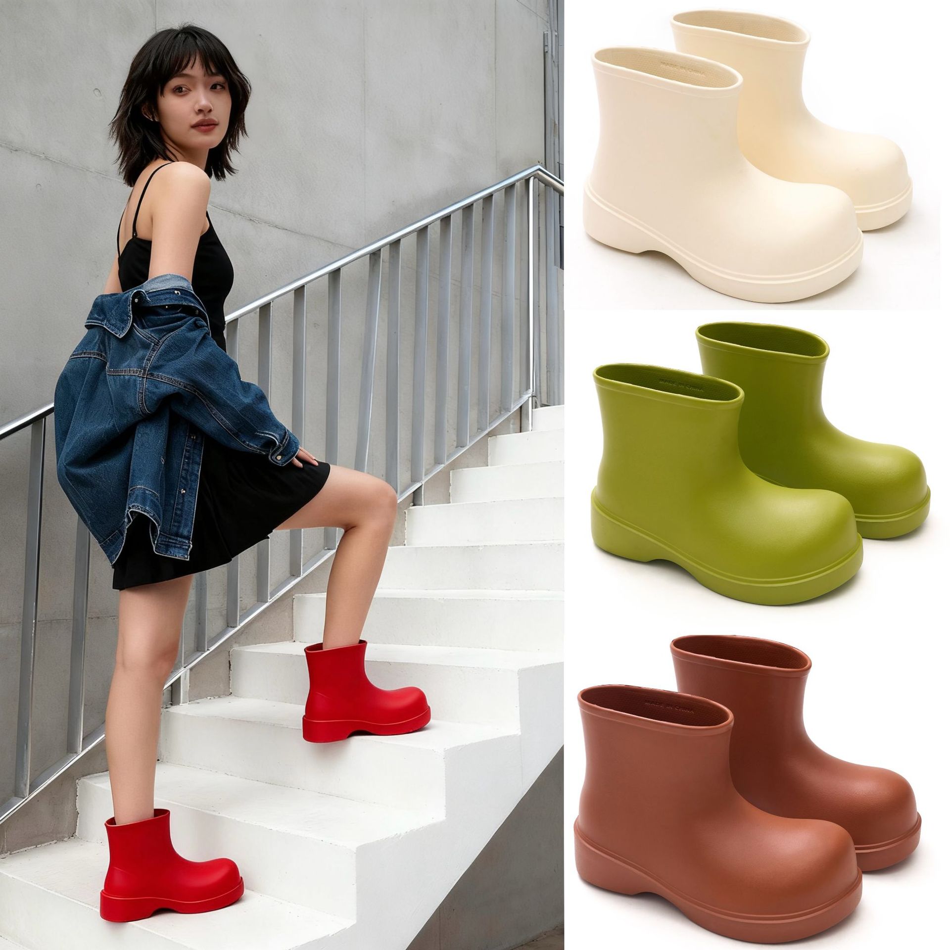 Men Fashion Korean Style - Koreaanse regenlaarzen 2025, dames korte buis