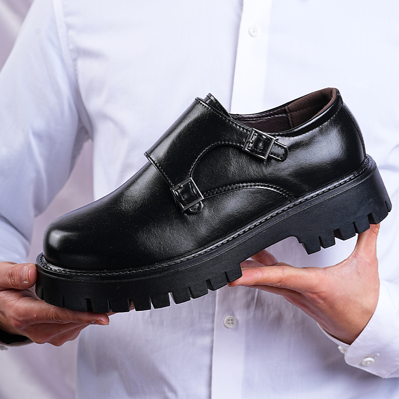 Men Fashion Korean Style - Heren Koreaanse stijl dikke zool monniksschoenen