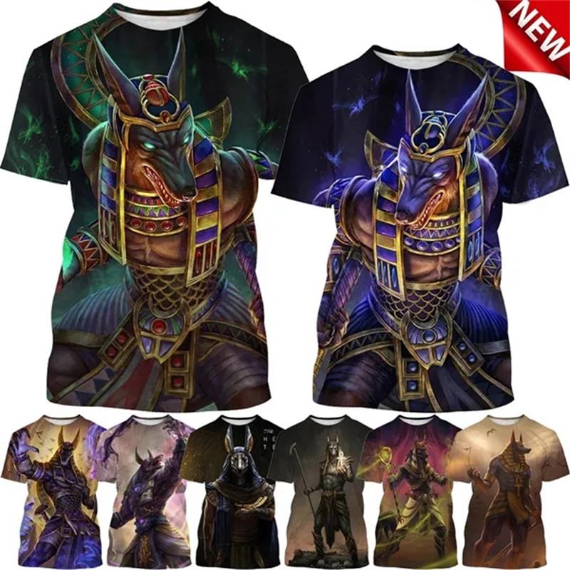 Men Fashion Egypt - Grim Reaper Anubis 3d Bedrukt T-Shirt