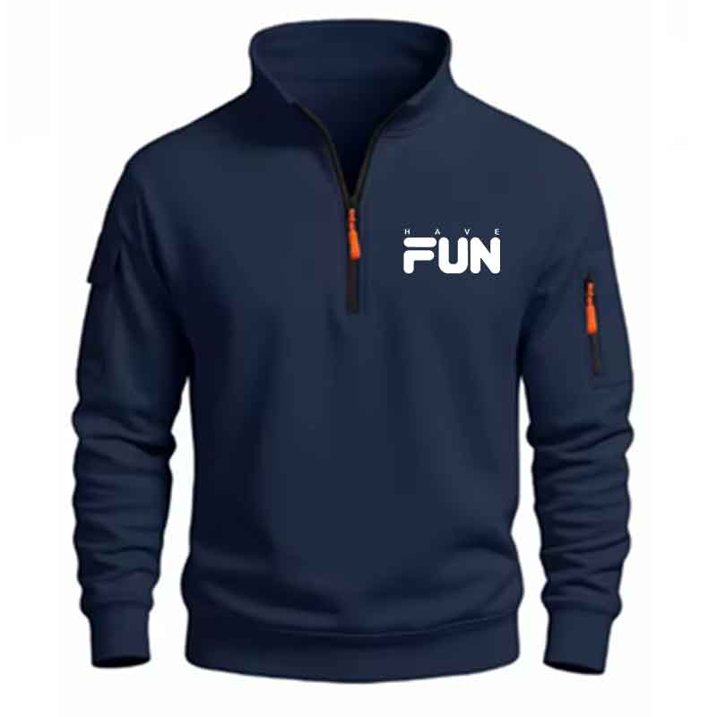 Mens Fashion Quarter Zip - Heren Sweatshirt met Kwart Rits, Modieus,