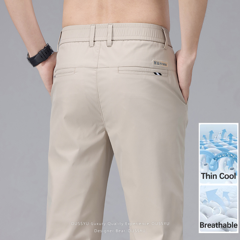 Men'S Fashion Khaki Pants - Zomer dunne casual herenbroek Mode Ademende
