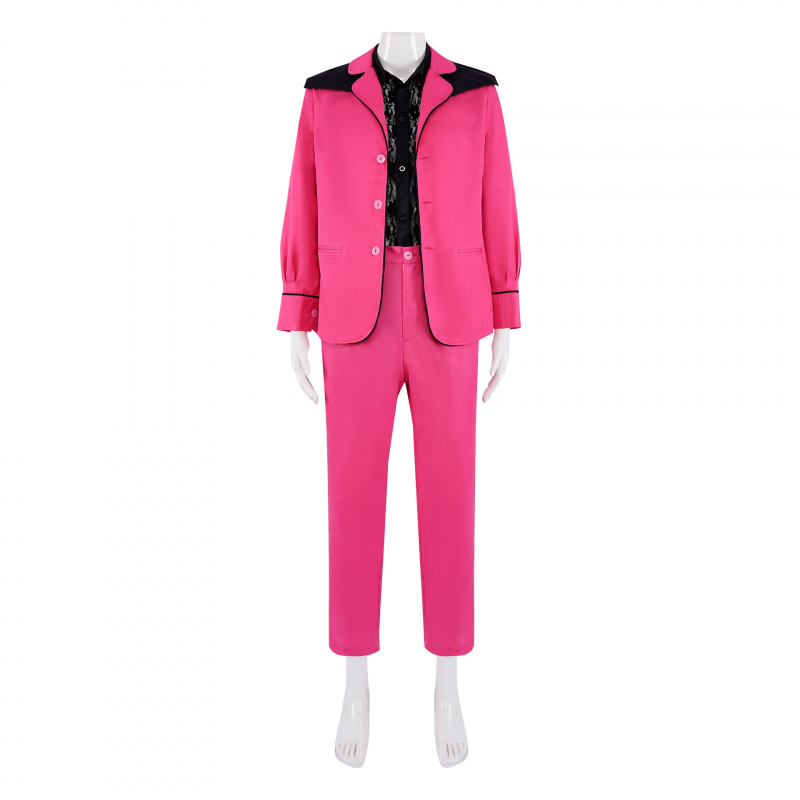 Men'S Dress Pants Fashion - Film Elvis Presley-kostuum Roze Lacket Zwart