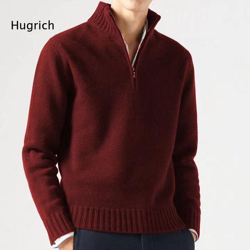 Mens Fashion Quarter Zip - Modieuze heren trui met mock neck,