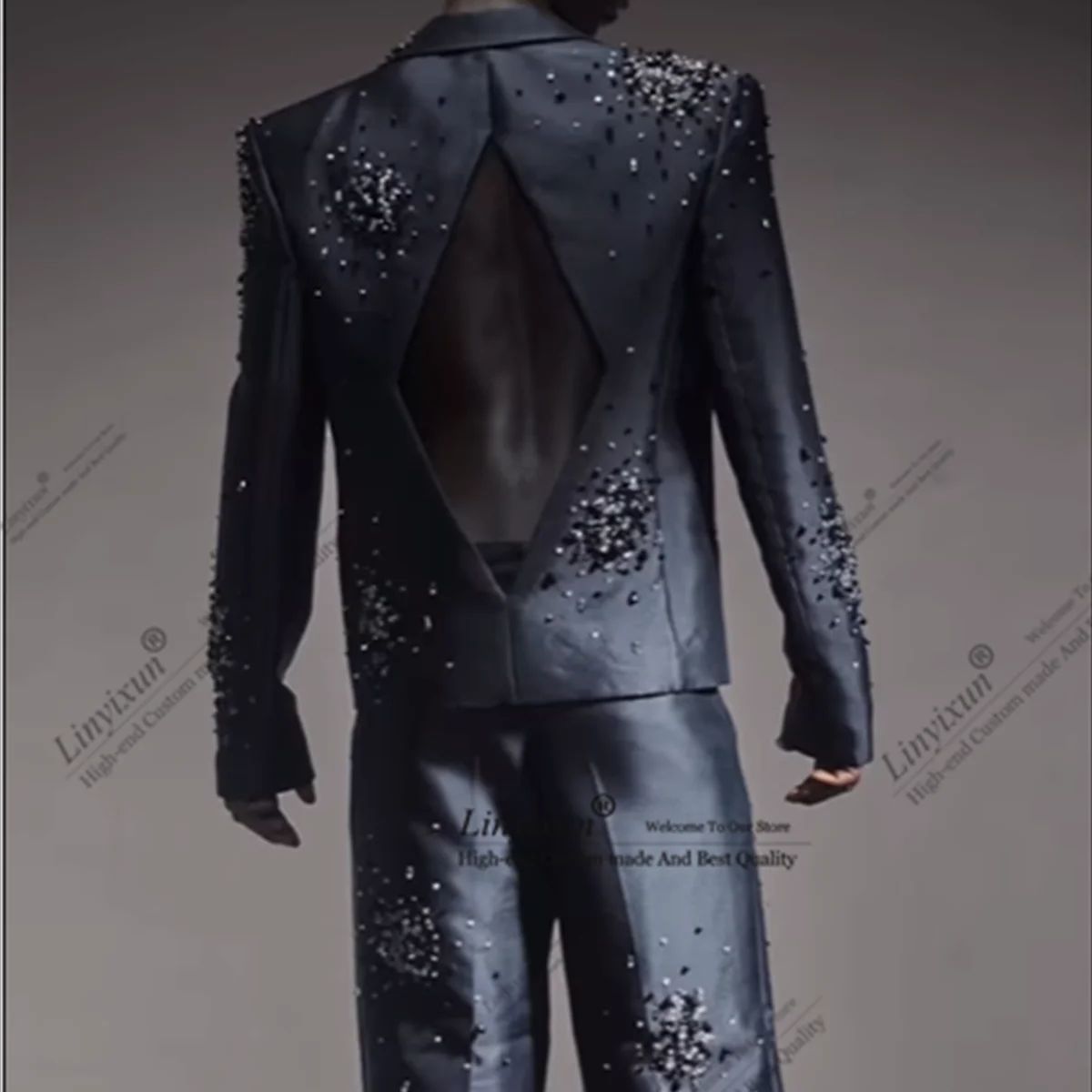 Mens Fashion Trajes - Glanzend Ontwerp Versie Stenen Smoking Mode