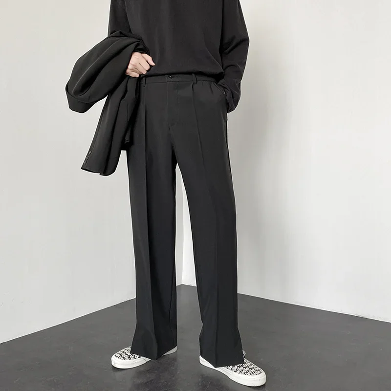 Men'S Fashion Khaki Pants - Koreaanse mode heren rechte wijde pantalon
