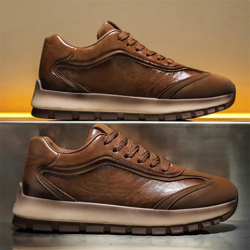 Men Fashion Korean Style - Luxe herensneakers Alle seizoenen lederen casual