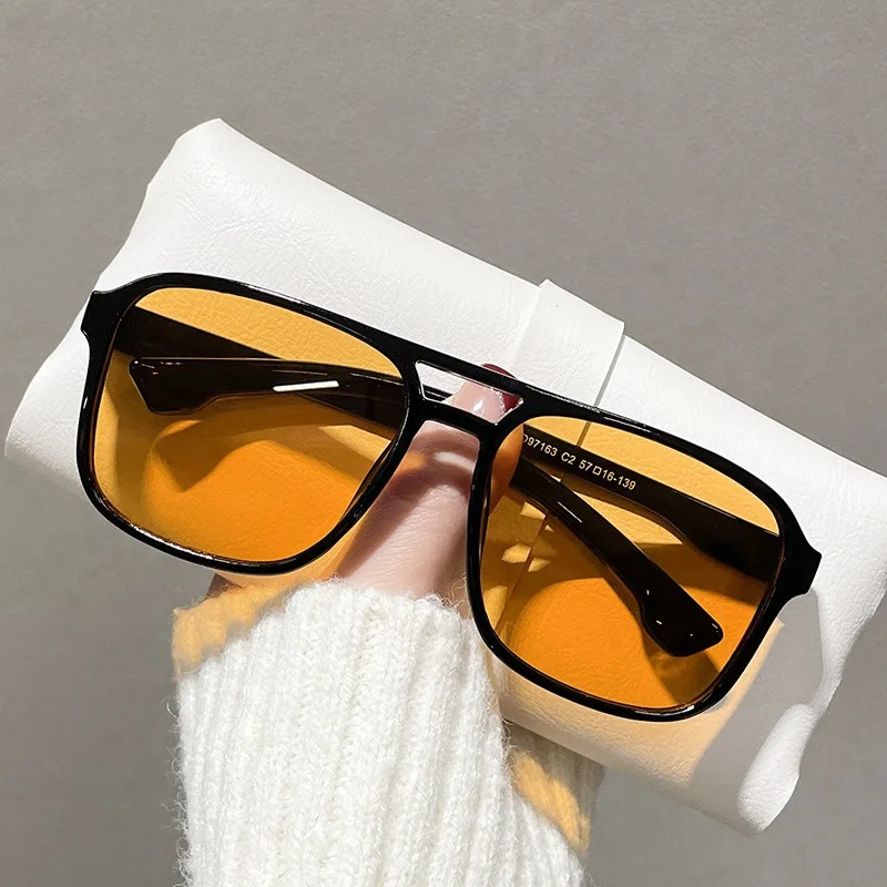 Vierkante dubbele bruggen zonn - Men'S Fashion Glasses recensie en prijs