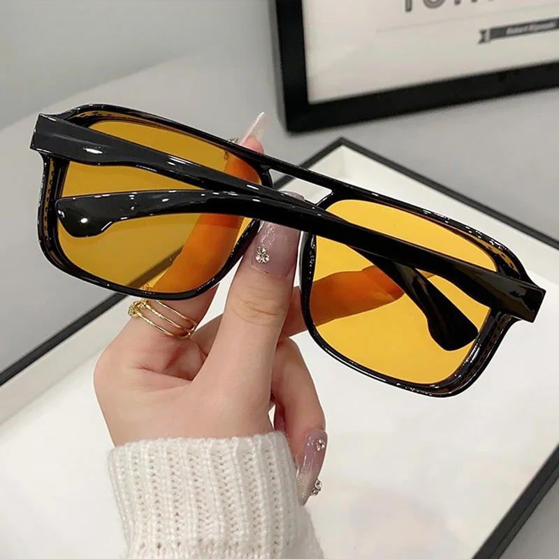 Vierkante dubbele bruggen zonn - Men'S Fashion Glasses recensie en prijs