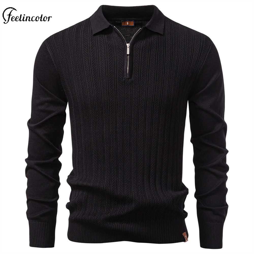 Olijfgroen herenpoloshirt met  - Mens Fashion Quarter Zip recensie en prijs