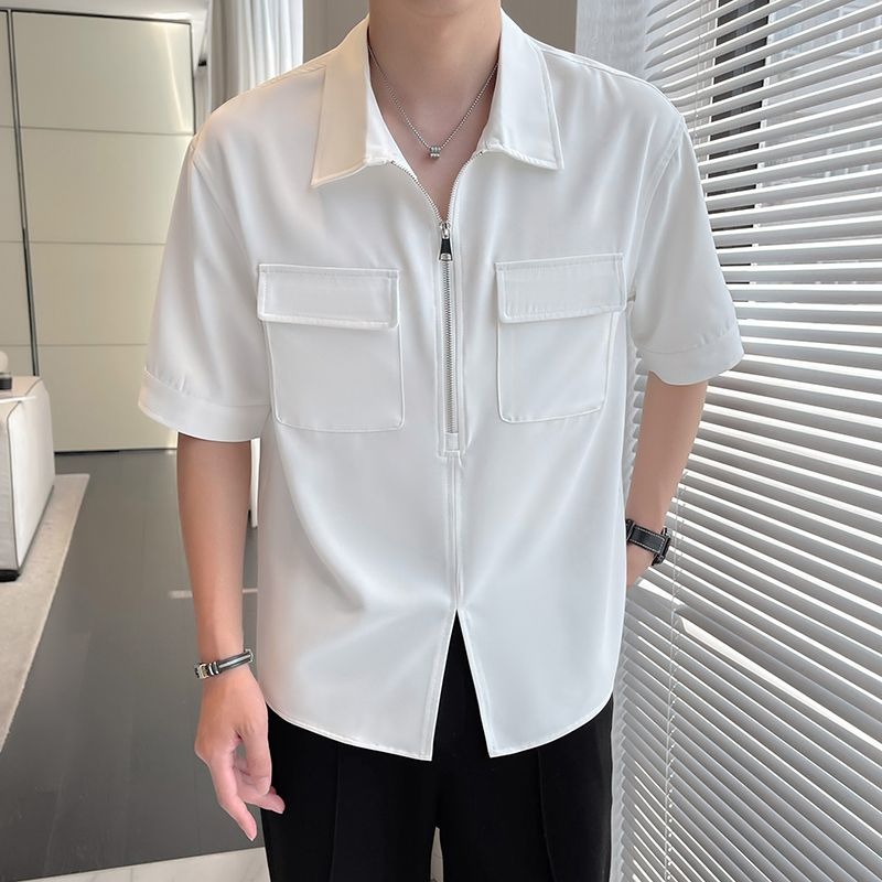 Herenpoloshirts Koreaanse mode - Mens Fashion Quarter Zip recensie en prijs