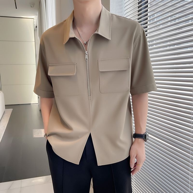 Herenpoloshirts Koreaanse mode - Mens Fashion Quarter Zip recensie en prijs