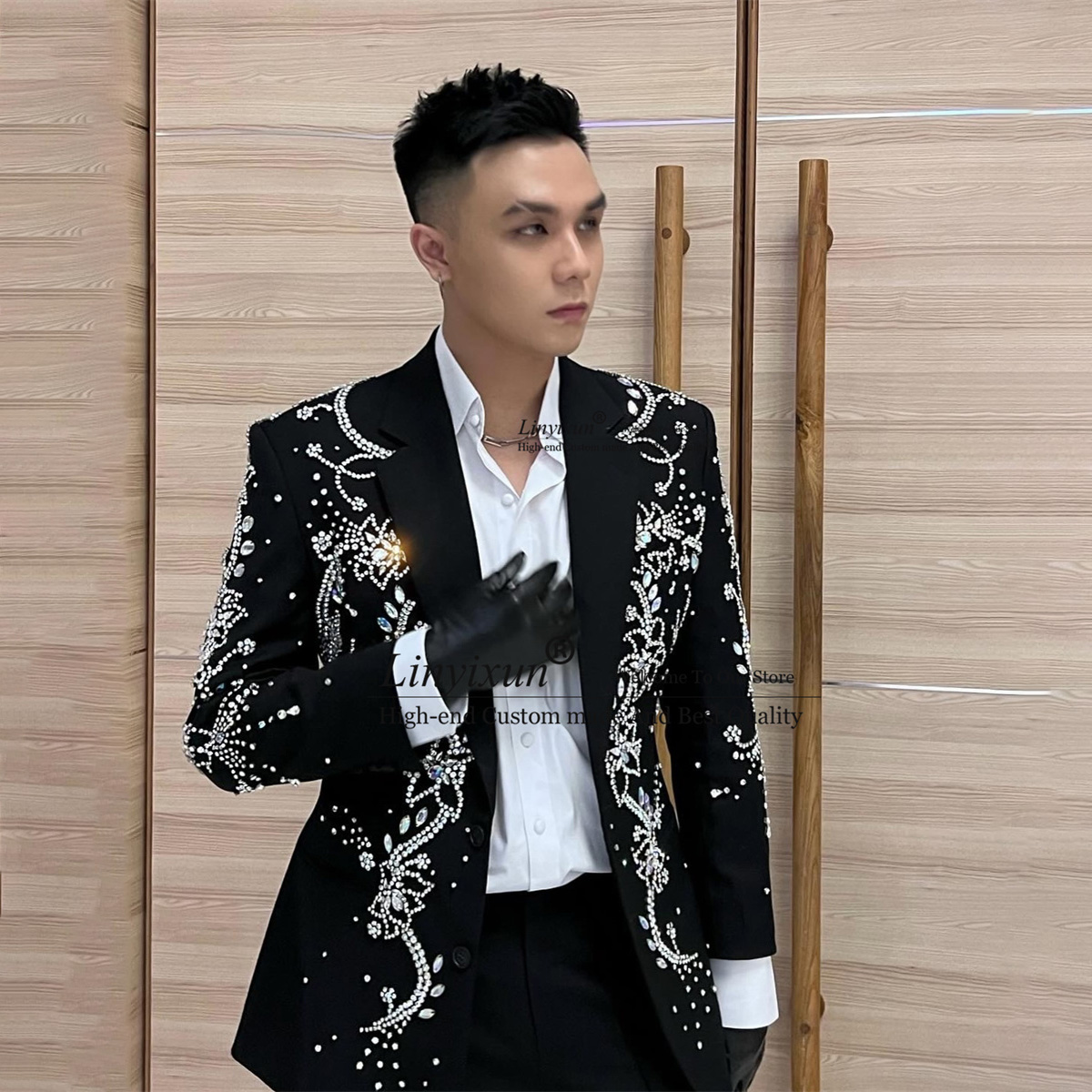 Mode Metalen Diamant Verfraaid - Mens Fashion Trajes recensie en prijs