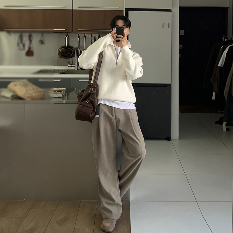 Lente heren donker kaki effen  - Men'S Fashion Khaki Pants recensie en prijs