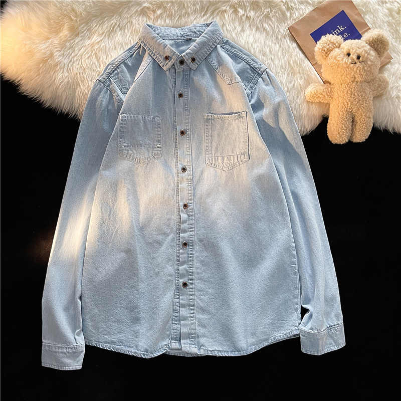 Koreaanse stijl denim shirts d - Men Fashion Korean Style recensie en prijs