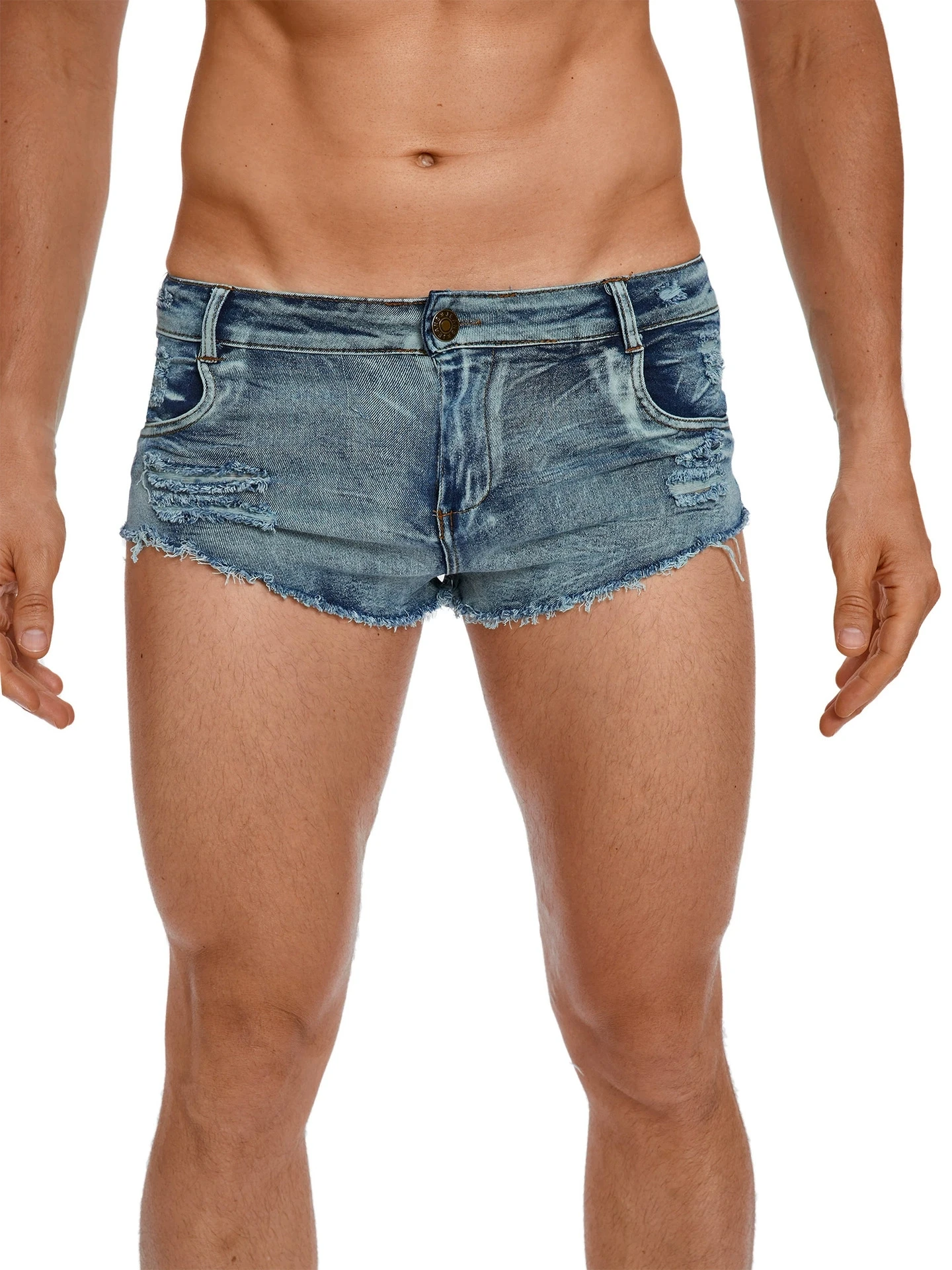 Heren jeansshorts met lage tai - Skinny Jeans Ripped recensie en prijs