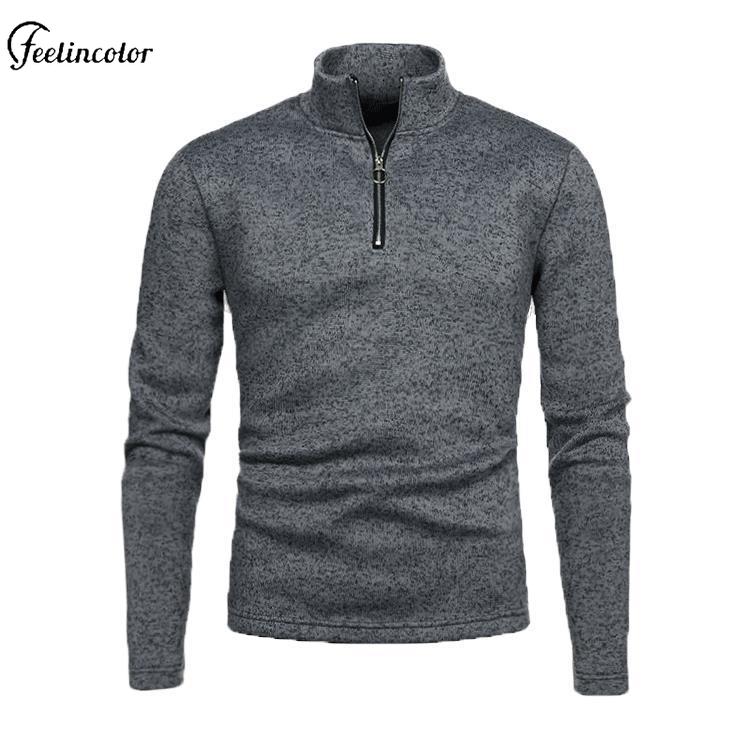 Mannen gemêleerd grijs kwartri - Mens Fashion Quarter Zip recensie en prijs